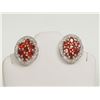 Image 1 : #3-STERLING SILVER GARNET EARRINGS