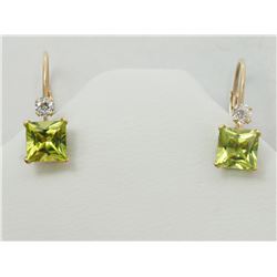 #5-10K YELLOW GOLD GENUINE PERIDOT AND CUBIC