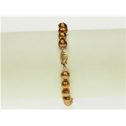#7-14KT GOLD CLASP PEARL BRACELET
