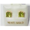 Image 1 : #8-10K YELLOW GOLD GENUINE PERIDOT EARRINGS