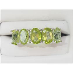 #19-10K WHITE GOLD PERIDOT RING SIZE 6.5