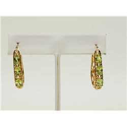 #20-STERLING SILVER PERIDOT EARRINGS WITH