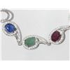 Image 2 : #26-STERLING SILVER GENUINE GEMSTONE BRACELET