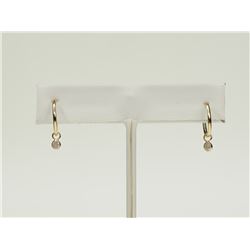 #27-14K YELLOW GOLD DIAMOND HOOP EARRINGS