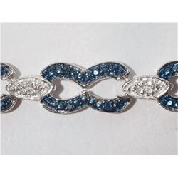 #31-STERLING SILVER BLUE DIAMOND AND WHITE