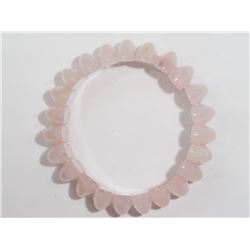 #32-GENUINE ROSE QUARTZ FLEXIBLE SIZE BRACELET