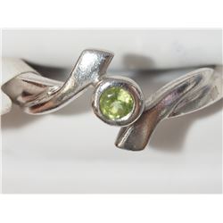 #39-STERLING SILVER PERIDOT RING SIZE 8