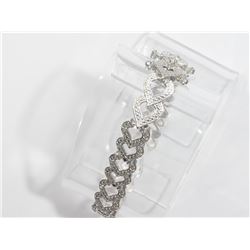 #41-STERLING SILVER DIAMOND BRACELET