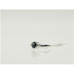 #42-10KT GOLD SAPPHIRE & DIAMOND RING SIZE 6.5