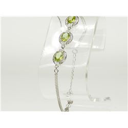 #47-STERLING  SILVER PERIDOT & CUBIC