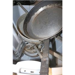 10 ASSORTED POTS IN A BIN