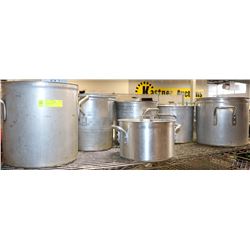 LOT OF 6 POTS WITH LIDS