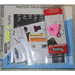 BUSINESS HOURS SIGN & PACK OF LETTERS