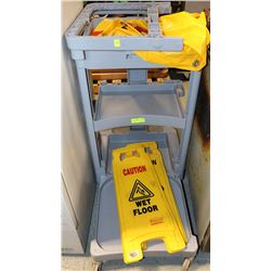 GREY RUBBERMAID JANITOR CART