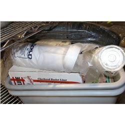 2 BUS PANS WITH COFFEE LIDS ETC