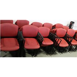 SET OF 60 BLACK METAL & PLASTIC ORANGE FABRIC