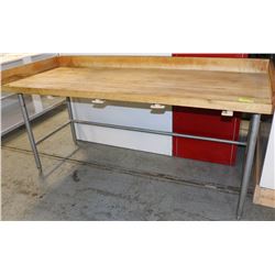 BUTCHER BLOCK PREP TABLE 78"X30"