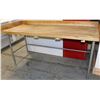 Image 1 : BUTCHER BLOCK PREP TABLE 78"X30"