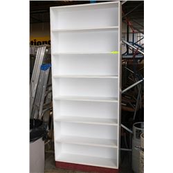 WHITE WOOD SHELF 10"X36"X86"H