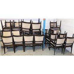 LOT OF 40 WOOD & FABRIC DINING CHAIRS