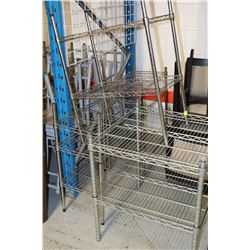 LOT OF FOUR PARTIAL STAINLESS STEEL SHELVING