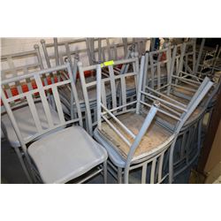 LOT OF 14 GREY METAL CHAIRS