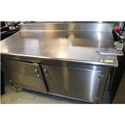 STAINLESS STEEL WORK TABLE WITH CAN OPENER