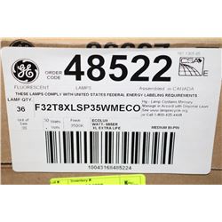 NEW CASE OF 36 NEW G.E. FLUORSCENT LIGHTBULBS 4'
