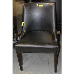 BROWN LEATHER DINING CHAIR