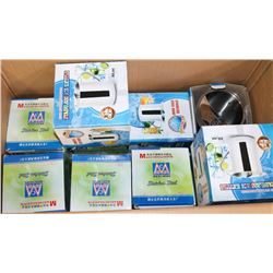 BOX OF S/S ICE KETTLES+ S/S TEAPOTS - ALL UNUSED
