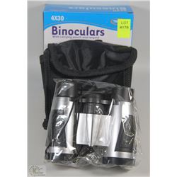 NEW 4X30 BINOCULARS WITH CARRYING CASE & LANYARD