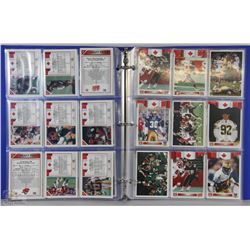 BINDER OF AW SPORTS FOOTBALL CARDS DRAFT PICKS AND