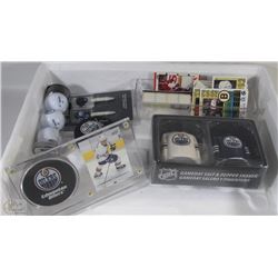 LOT OF EDMONTON OILERS COLLECTIBLES INCL SALT&