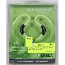 KEEKA SPORTS EARPHONES WITH MIC FOR SAMSUNG,
