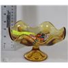 Image 1 : AMBER CANDY DISH WITH ART GLASS CANDY