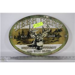 VINTAGE METAL "DEER CAMP" BAR/MAN CAVE SIGN