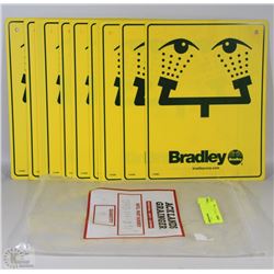 BAG OF EYE WASH STATION SIGNS