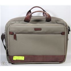 LODIS BRAND BRIEF CASE WITH 3 ZIPPERED SECTIONS.