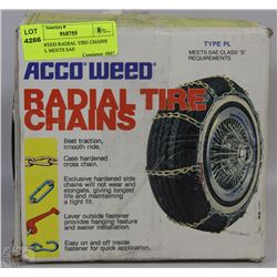 ACCO WEED RADIAL TIRE CHAINS TYPE PL MEETS SAE