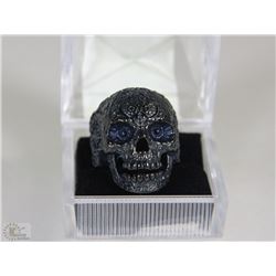 BLACK HEAVY STEEL SKULL RING SIZE 7.5