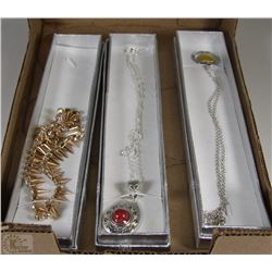 3 FASHION NECKLACES INCLUDING SPIKE CHOKER ONE  &