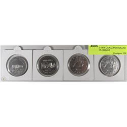 FOUR 1973-1976 CANADIAN DOLLAR COINS INCLUDING 2