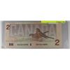 Image 1 : 1986 CANADIAN $2.00 REPLACEMENT NOTE WITH ROBINS