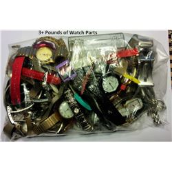 3+ POUND BAG OF WATCHES & WATCH PARTS