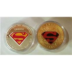 LOT OF 2 ENCAPSULATED SUPERMAN TOKEN COINS