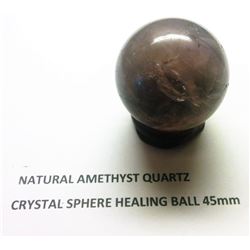 45MM NATURAL AMETHYST CRYSTAL SPHERE