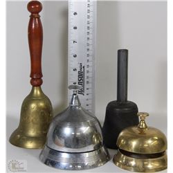 LOT OF VINTAGE SCHOOL BELLS
