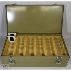 VINTAGE METAL CASE SLIDE HOLDER INCLUDES 2 SLIDES