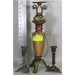 LOT OF 3 CANDLE HOLDERS