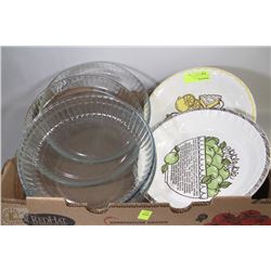 TRAY OF PYREX PIE PLATES AND MORE!